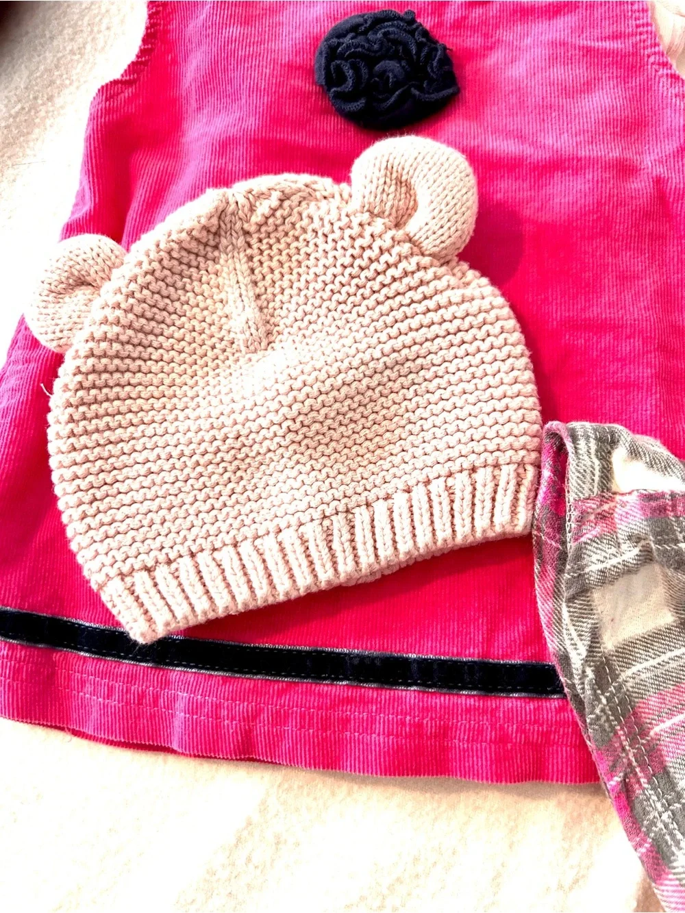 Baby Girls Pink Bundle - Dresses & Knit Hat 0-3 Months